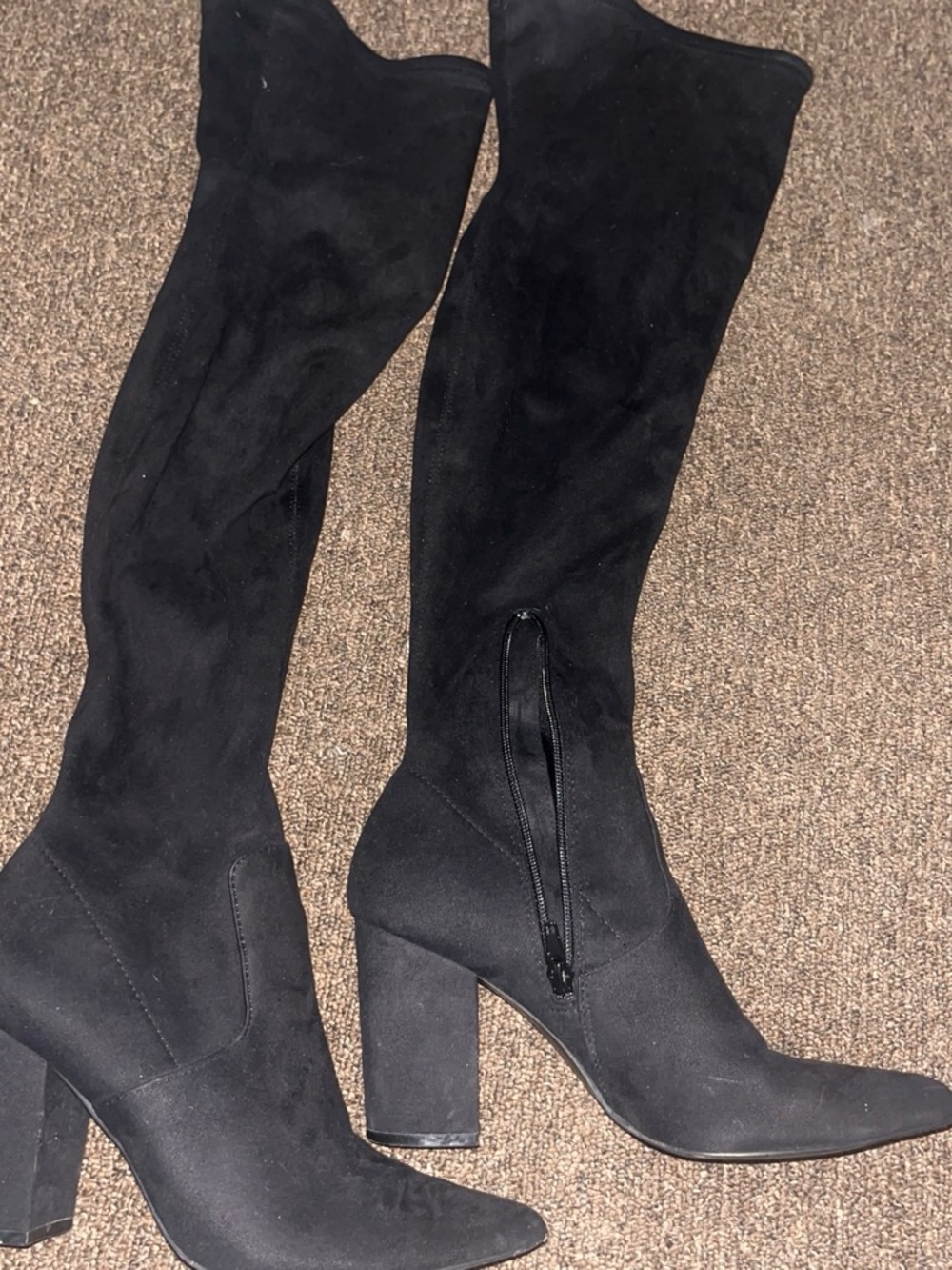 Steve Madden Black Over-the-Knee Block Heel Boots